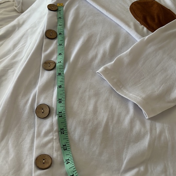 NWT Long Sleeve Jersey Knit Top size XXL Button Details Elbow Patch Unique Shirt - Picture 7 of 10